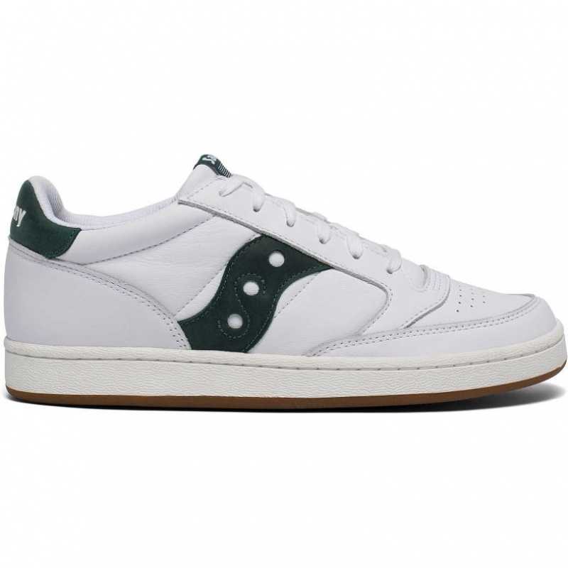 White / Green Men\'s Saucony Jazz Court Sneakers | SG-ZPGDJ