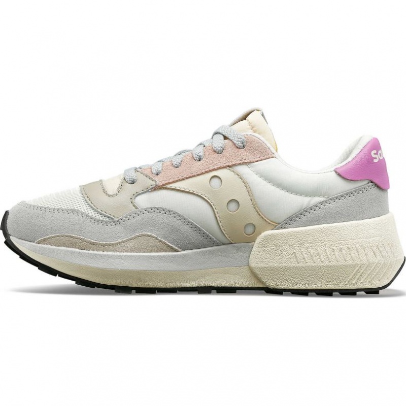 White / Grey / Rose Women's Saucony Jazz NXT Sneakers | SINGAPORE-SAUQL