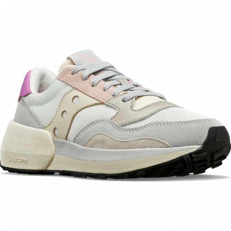 White / Grey / Rose Women's Saucony Jazz NXT Sneakers | SINGAPORE-SAUQL