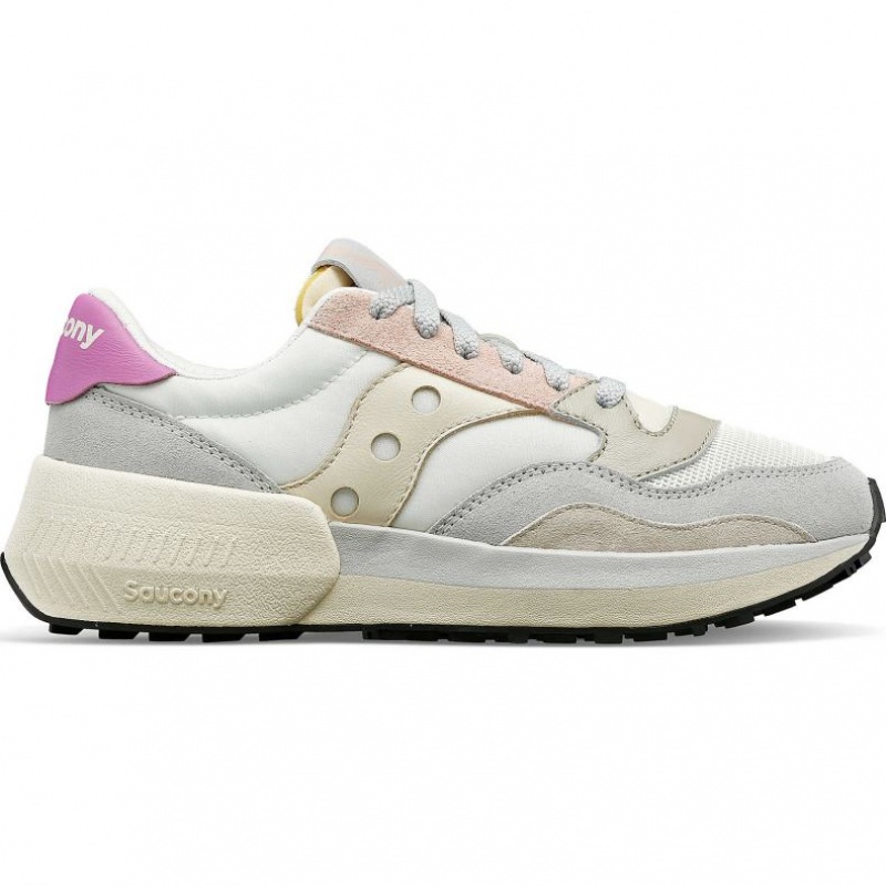 White / Grey / Rose Women\'s Saucony Jazz NXT Sneakers | SINGAPORE-SAUQL