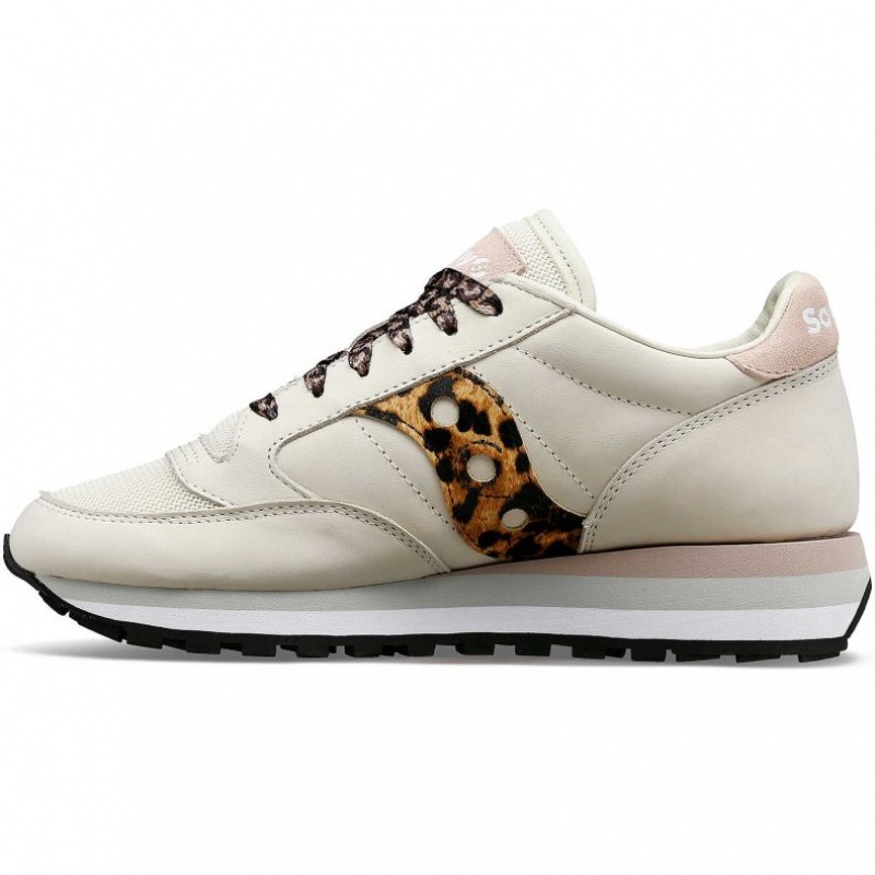 White / Leopard Women's Saucony Jazz Triple Sneakers | SINGAPORE-UFJQG