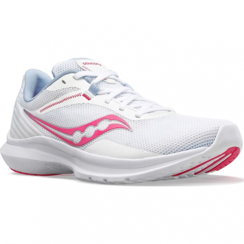 White / Pink Women's Saucony Convergence Running Shoes | SG-YSEOL