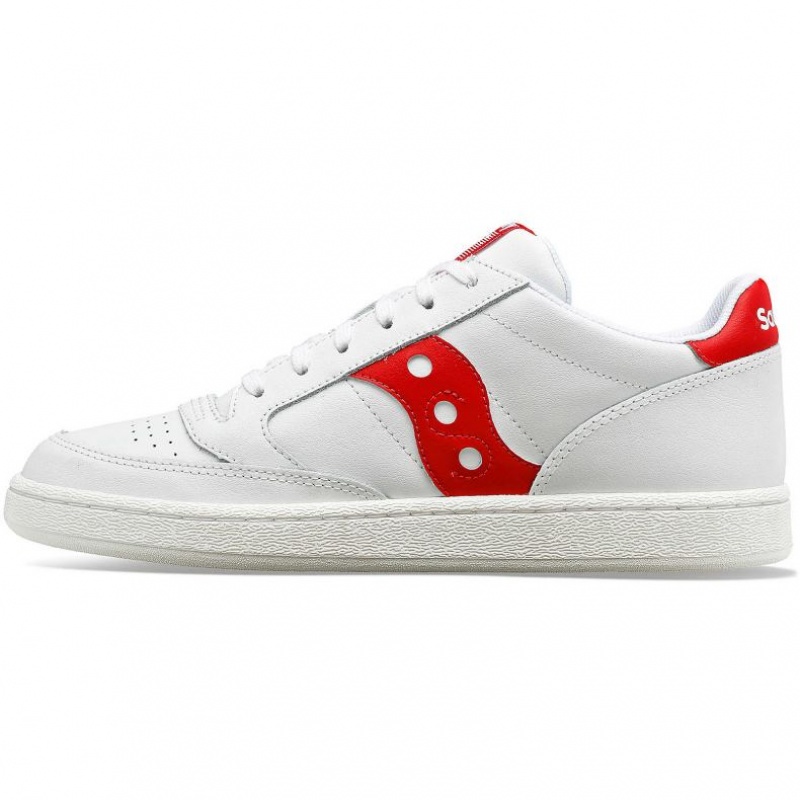 White / Red Men's Saucony Jazz Court PU Sneakers | SG-SDPTL