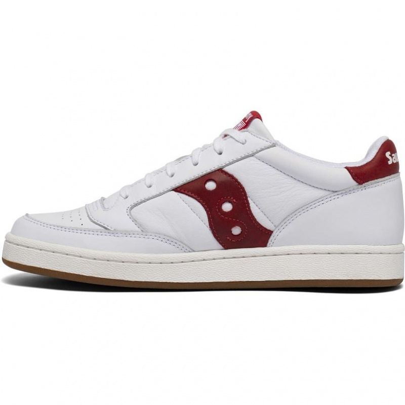 White / Red Men's Saucony Jazz Court Sneakers | SG-CVPKA