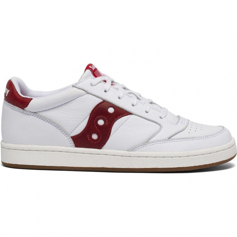 White / Red Men\'s Saucony Jazz Court Sneakers | SG-CVPKA