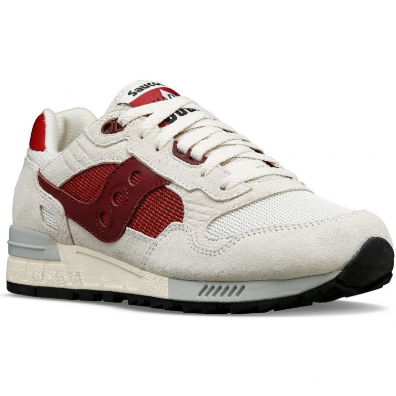 White / Red Men's Saucony Shadow 5000 Sneakers | SINGAPORE-OGDBN