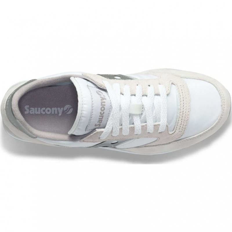 White / Silver Women's Saucony Jazz Triple Sneakers | SINGAPORE-EQBUI