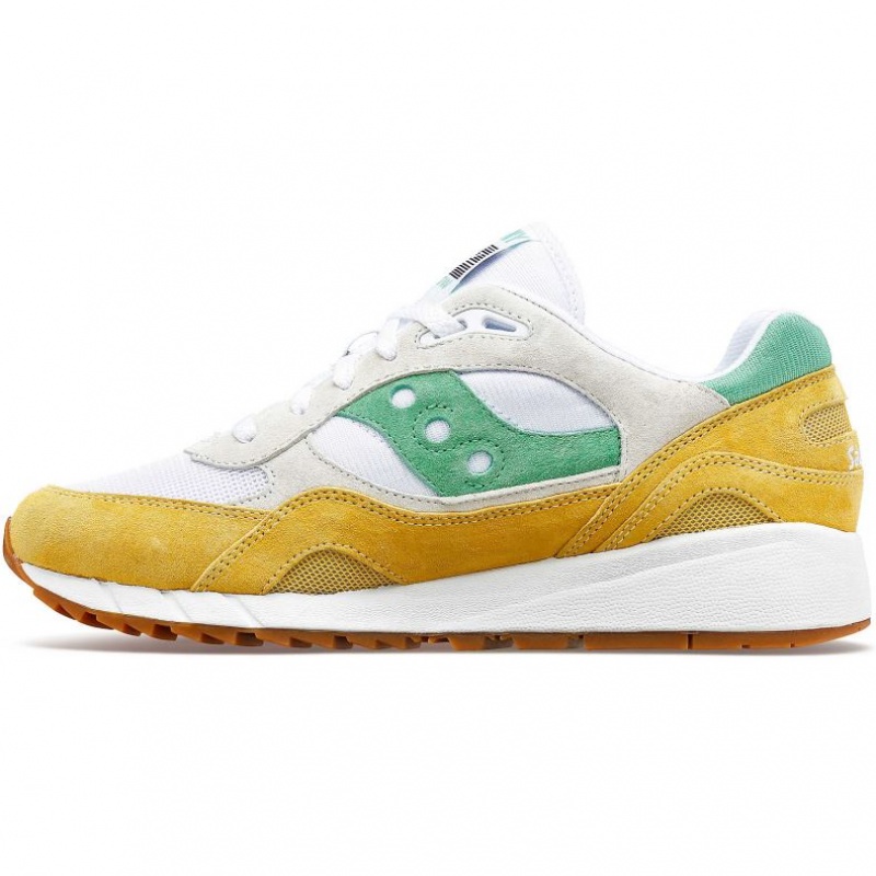 White / Yellow / Green Men's Saucony Shadow 6000 Sneakers | SG-ZDWAU