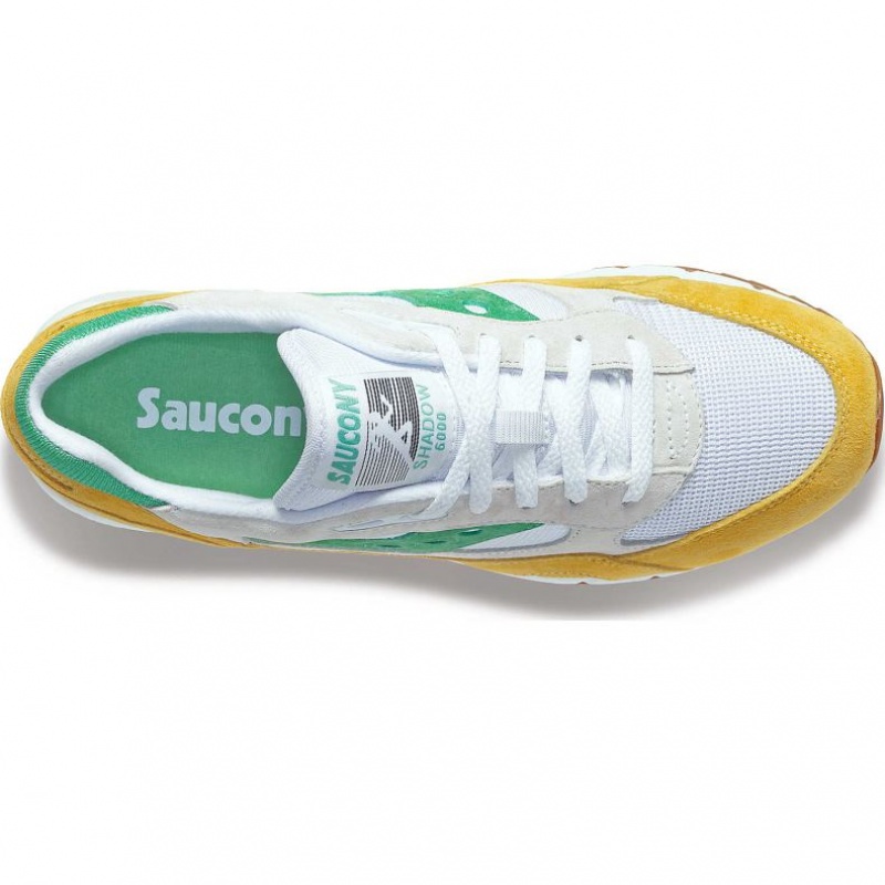 White / Yellow / Green Men's Saucony Shadow 6000 Sneakers | SG-ZDWAU