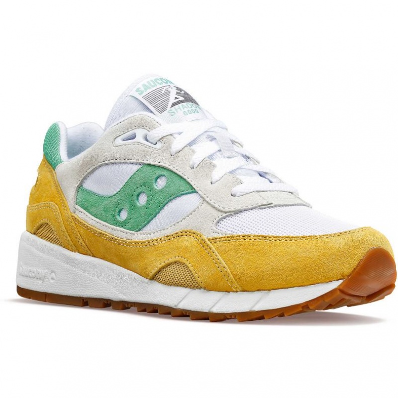 White / Yellow / Green Men's Saucony Shadow 6000 Sneakers | SG-ZDWAU