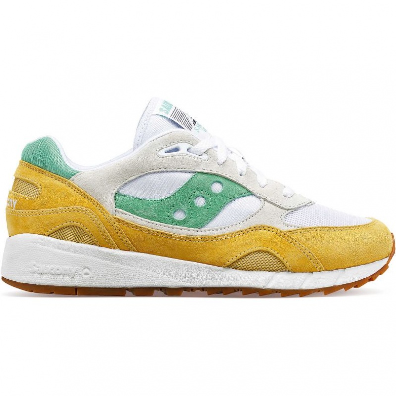 White / Yellow / Green Men\'s Saucony Shadow 6000 Sneakers | SG-ZDWAU