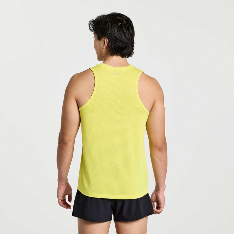 Yellow Men's Saucony Stopwatch Singlet | SINGAPORE-XIMPA