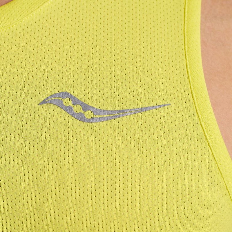 Yellow Men's Saucony Stopwatch Singlet | SINGAPORE-XIMPA