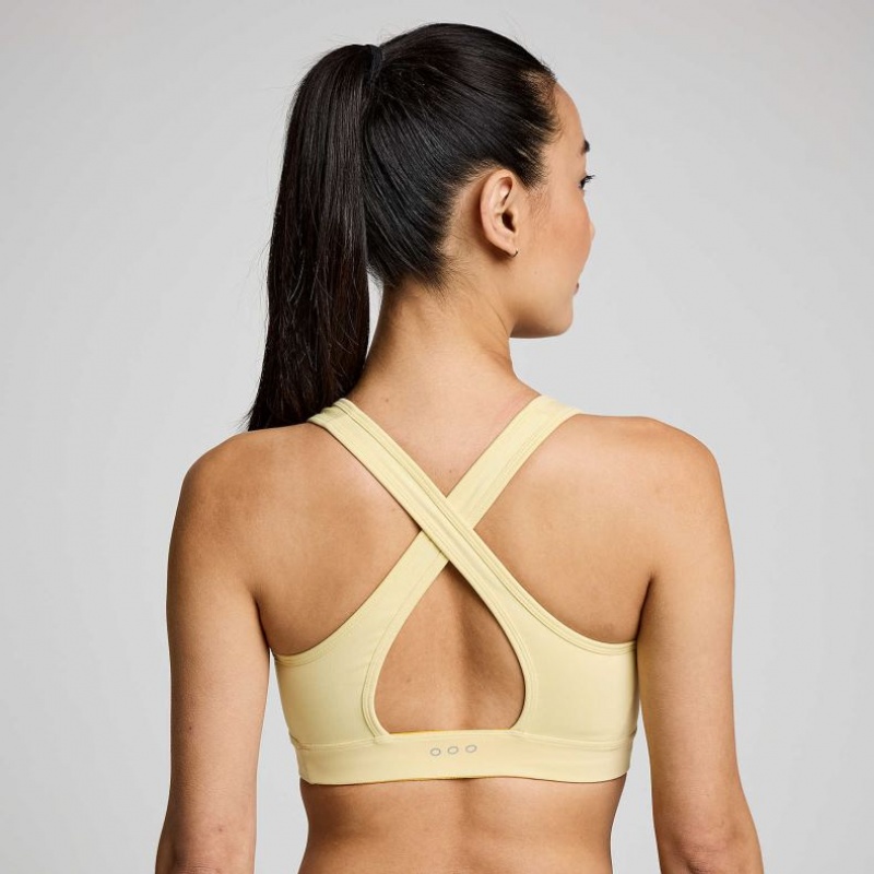 Yellow Women's Saucony Fortify Bra | SINGAPORE-TKBIW