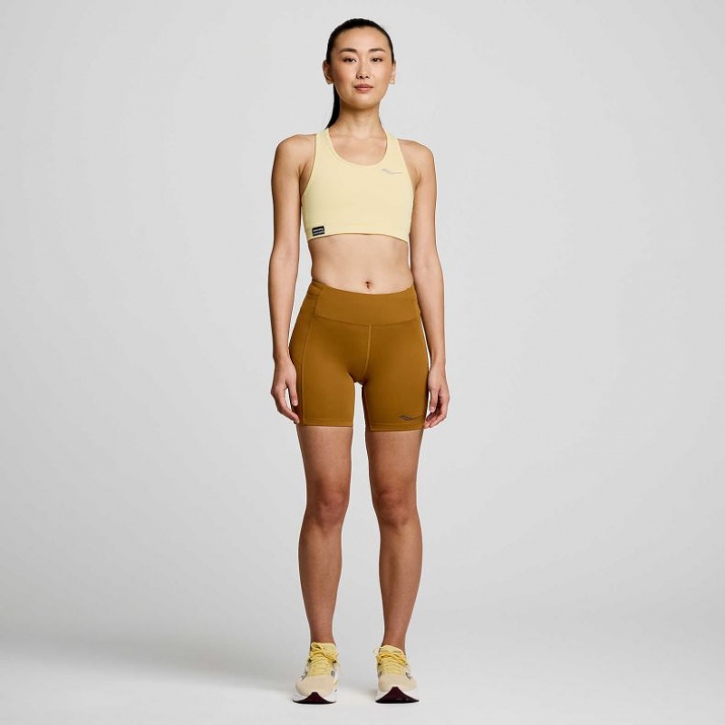 Yellow Women's Saucony Fortify Bra | SINGAPORE-TKBIW