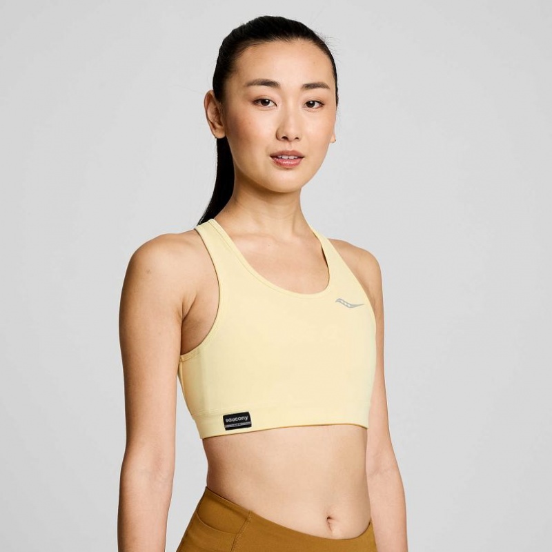 Yellow Women\'s Saucony Fortify Bra | SINGAPORE-TKBIW