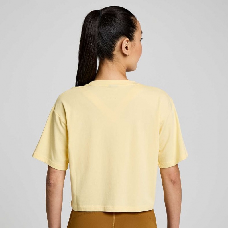 Yellow Women's Saucony Recovery Boxy T-Shirt | SINGAPORE-SUWTX