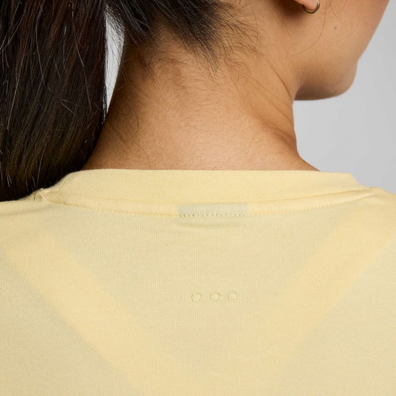 Yellow Women's Saucony Recovery Boxy T-Shirt | SINGAPORE-SUWTX