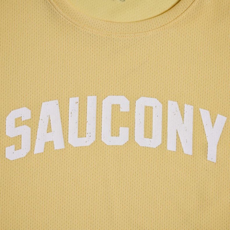 Yellow Women's Saucony Stopwatch Graphic Long Sleeve T-Shirt | SG-MHJAY