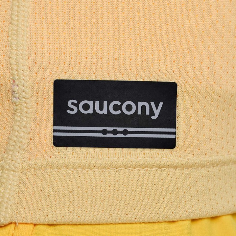 Yellow Women's Saucony Stopwatch Short Sleeve T-Shirt | SG-LRTOF