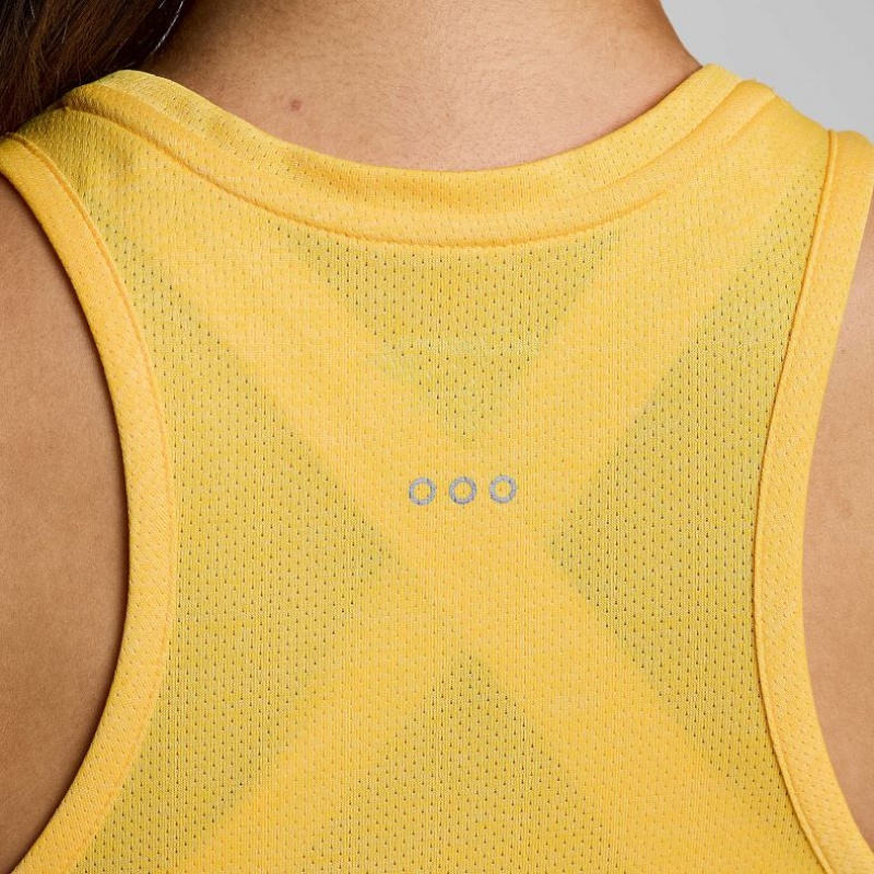 Yellow Women's Saucony Stopwatch Singlet | SG-ZXOIE